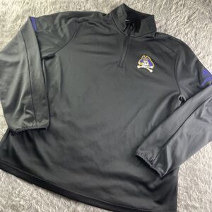 ECU Pirates Jacket Mens Medium Black Purple Quarter Zip Climalite East Carolina